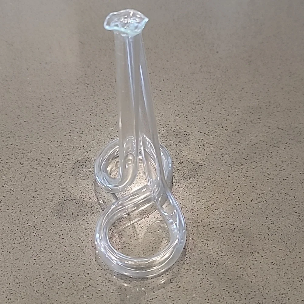 VTG Hand Blown Sculptural Glass Vase Twisted